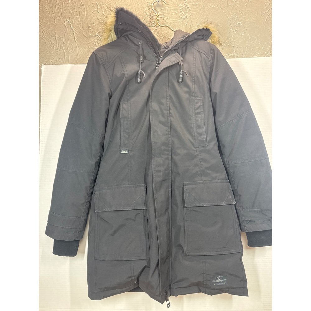 TNA Mountaineering Black Water Repellent Down Filled Parka Coat Size Medium